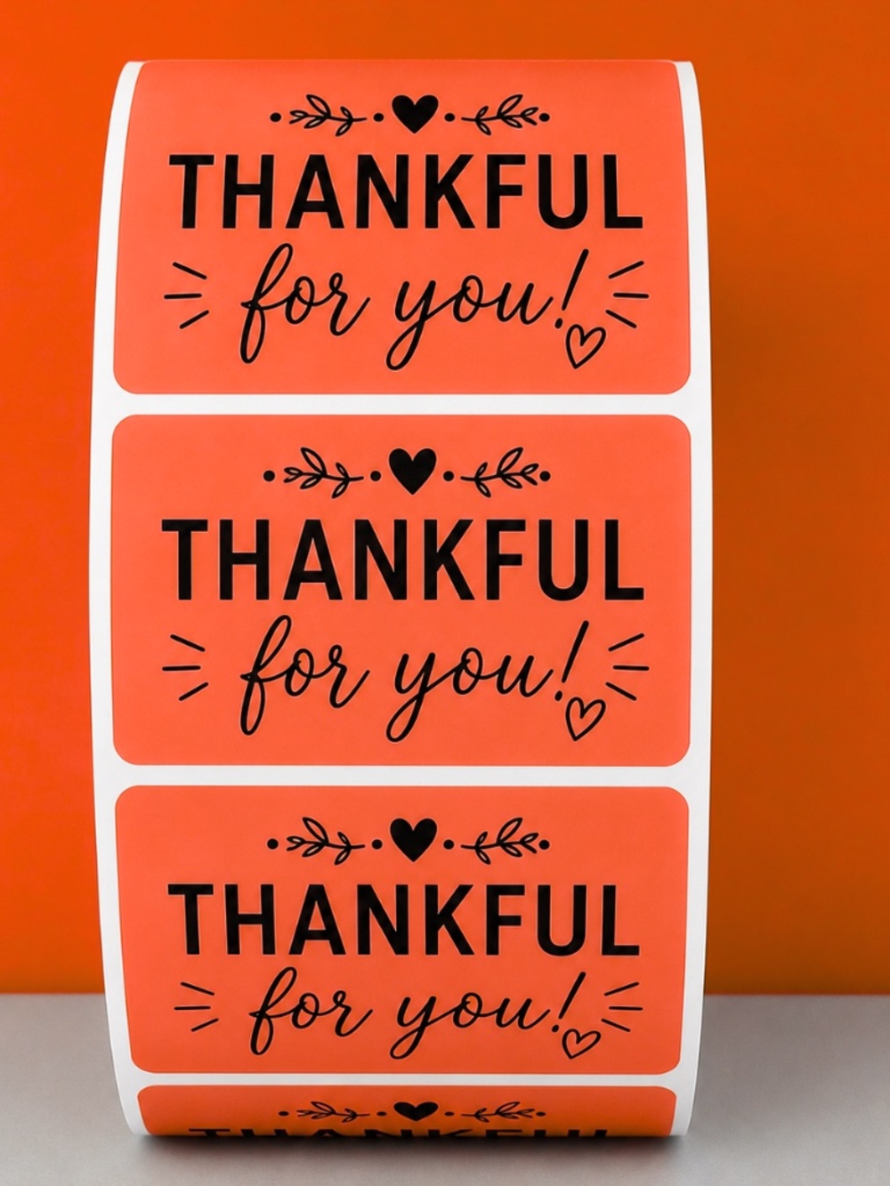 100 Thankful for You Stickers Kraft Thank You Labels Small Business 2x1 Inch